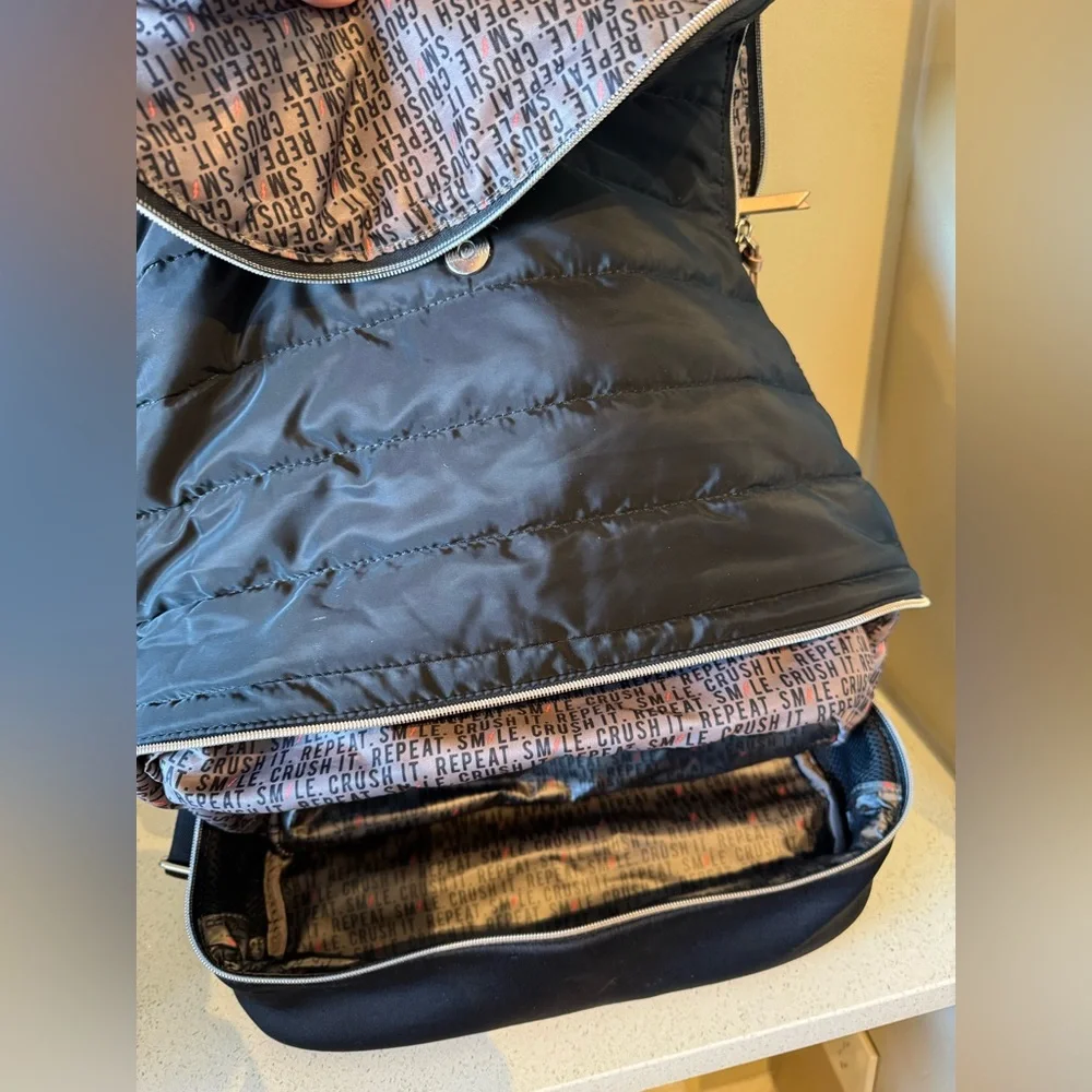 Stella & Dot Black Quilted Backpack